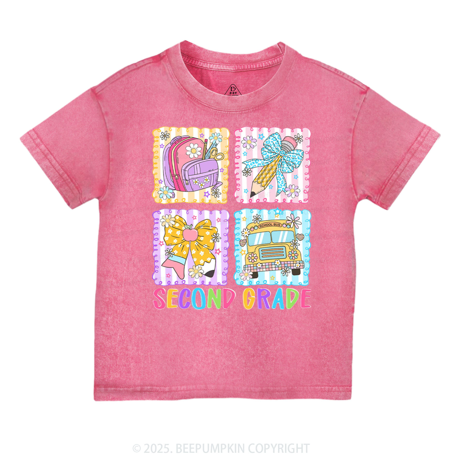 Learning Squares Toddler&Kids Washed Tees