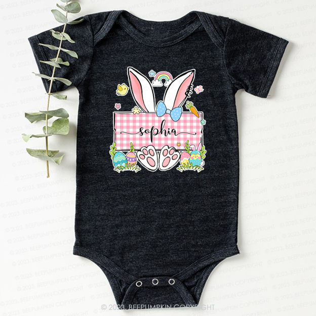 Personalized Name Easter Bunny Bodysuit For Baby