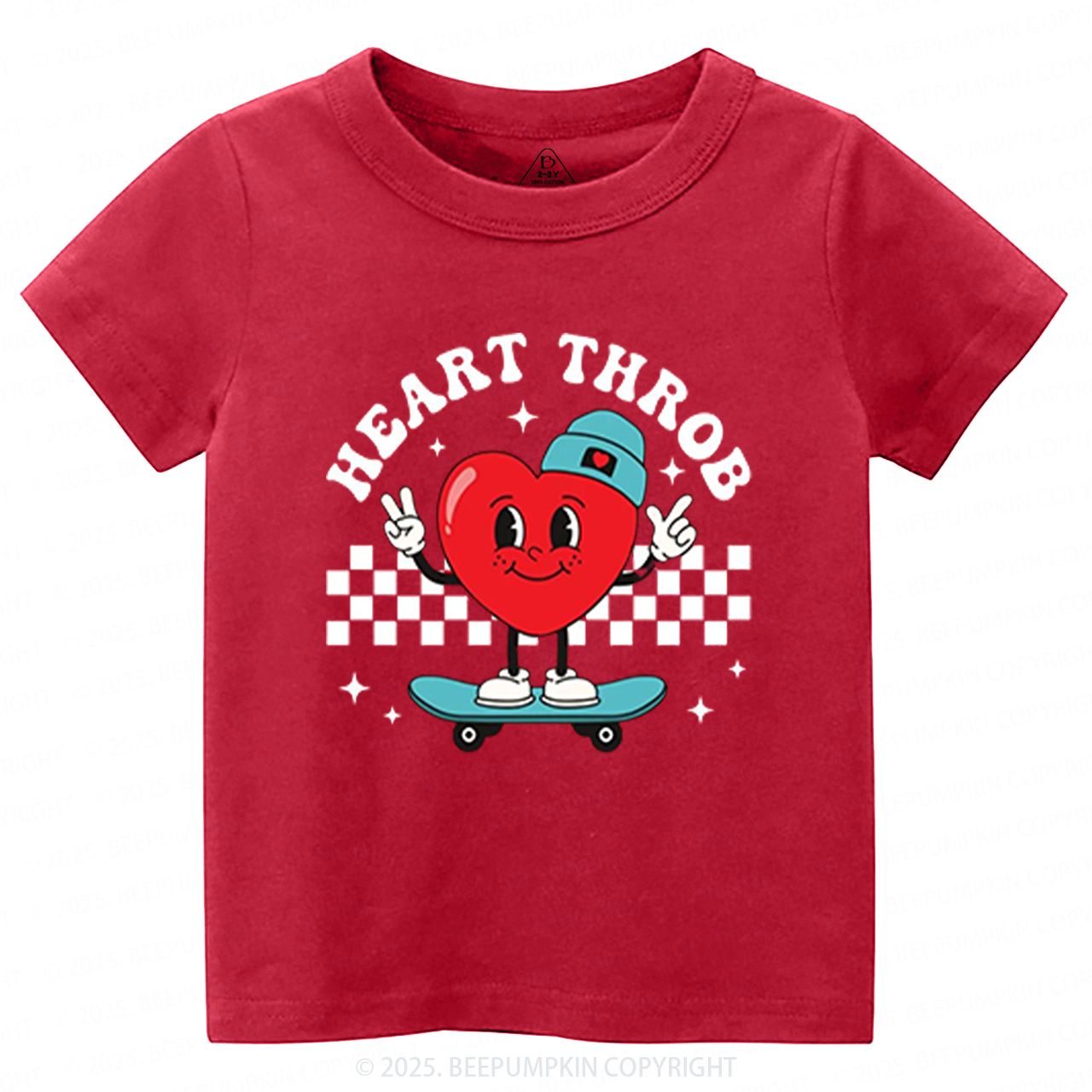 Heart Throb Valentines Day Toddler&Kids Tees Beepumpkin
