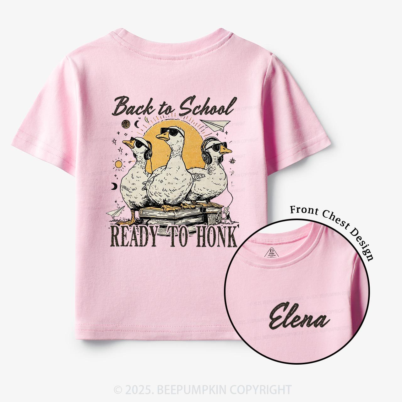 Personalized Back To School Ready To Honk Toddler&Kid's Tees Beepumpkin