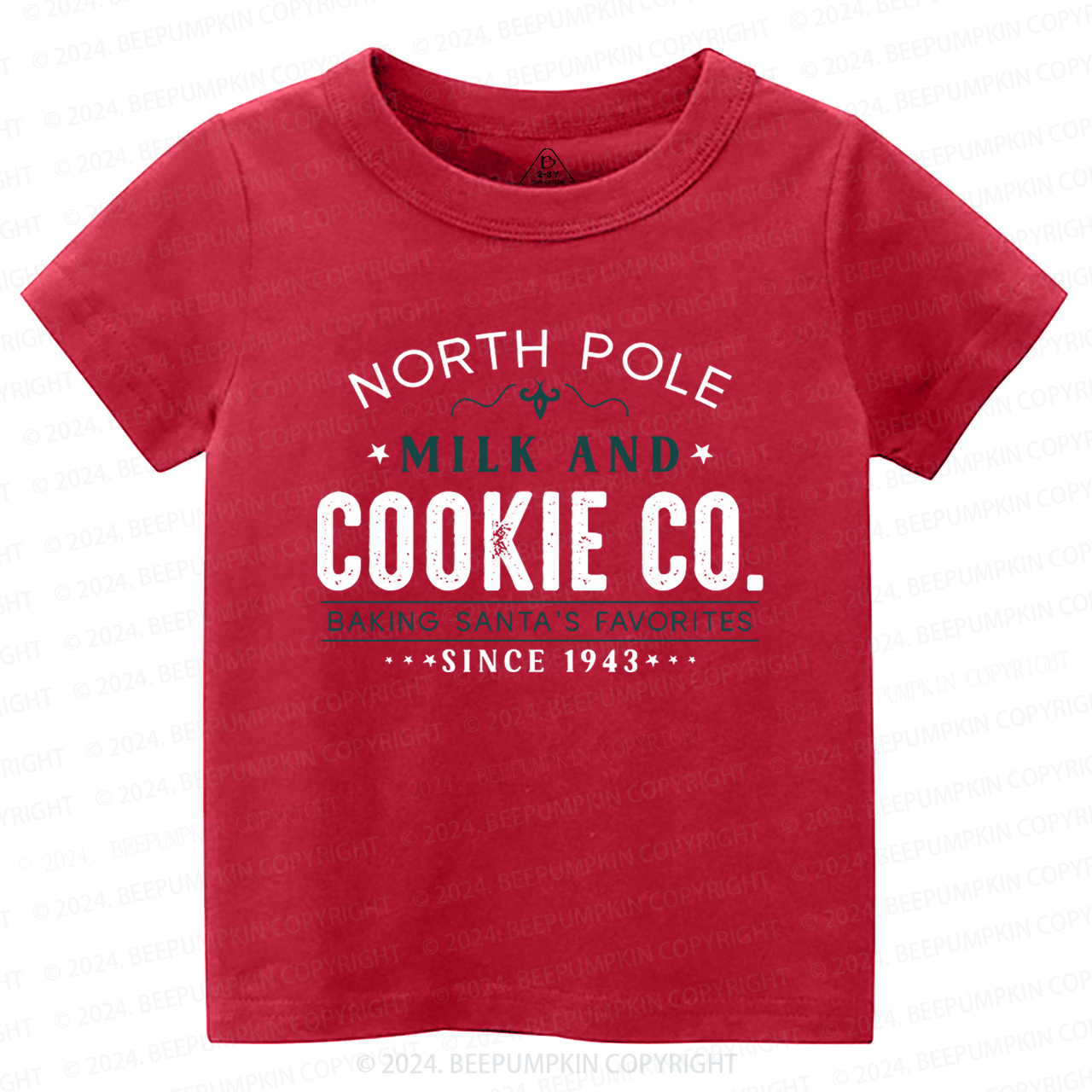 North Pole Milk And Cookie Company Christmas Toddler&Kids Tees 