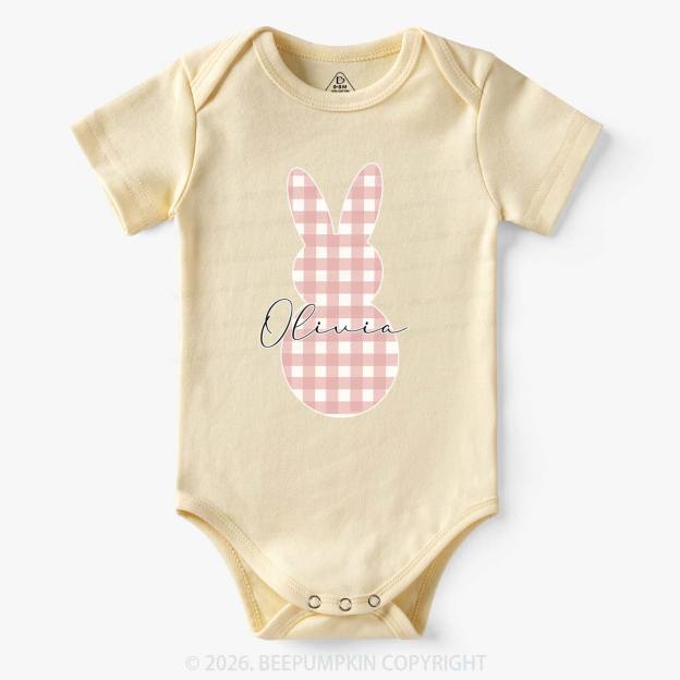 Personalised Easter Petit Gingham Bunny Bodysuit