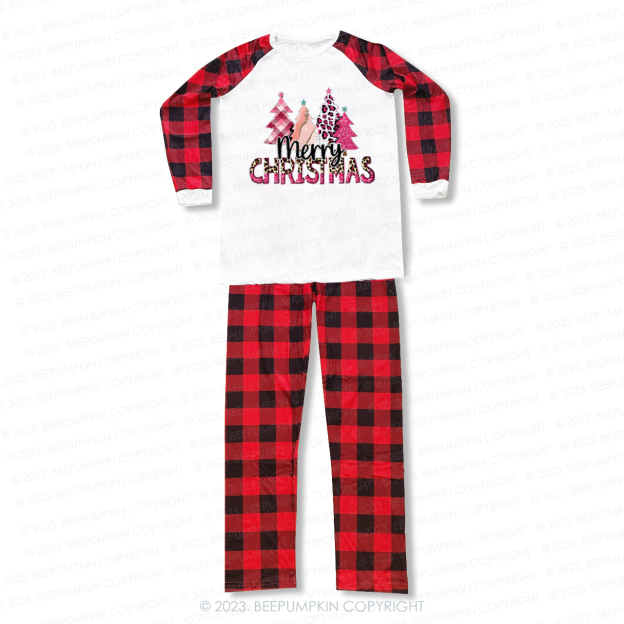 Romantic Christmas Tree Barbie Color Scheme Matching Pajamas For Family Beepumpkin