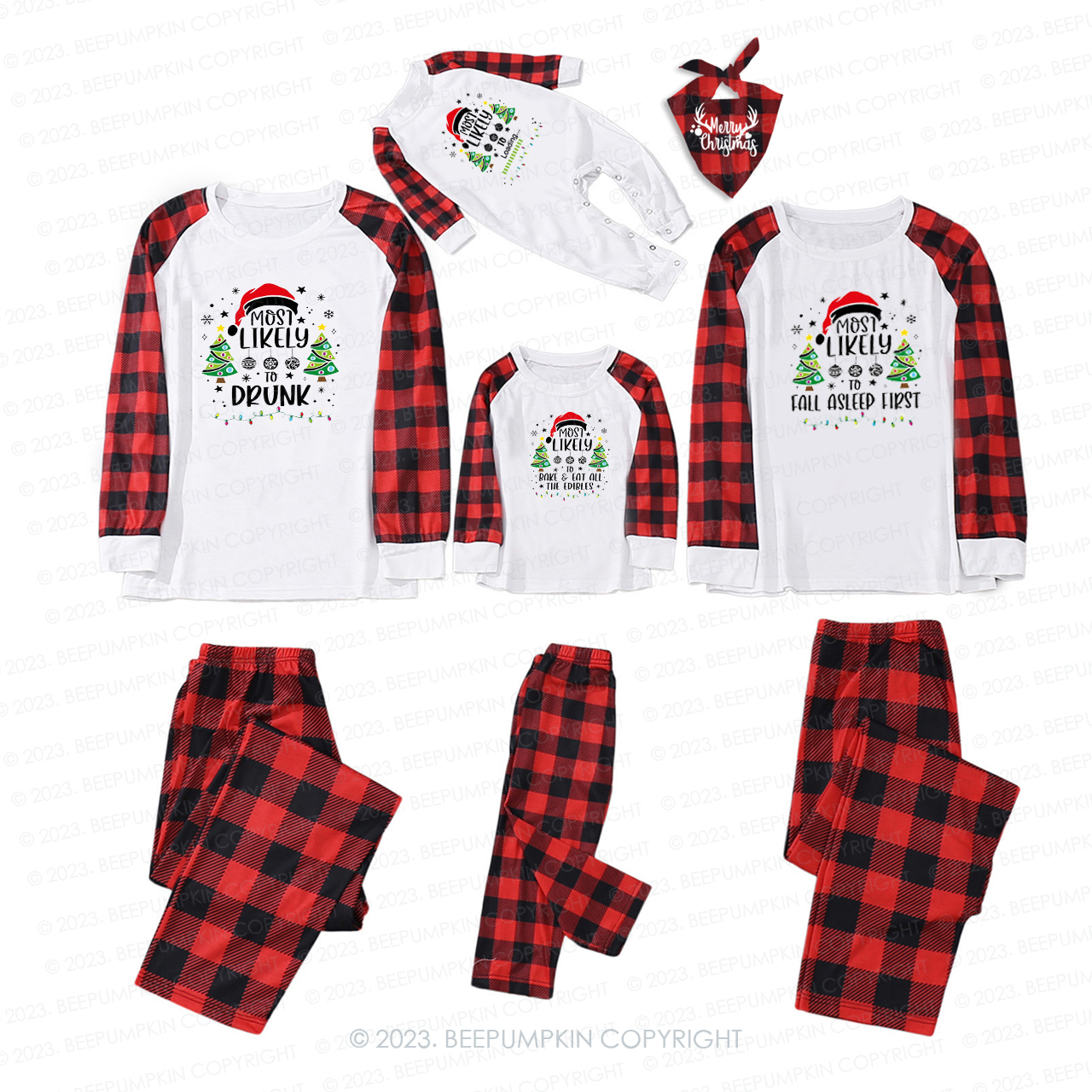 Personalized Most Likely To Santa Claus Series Matching Pajamas Beepumpkin