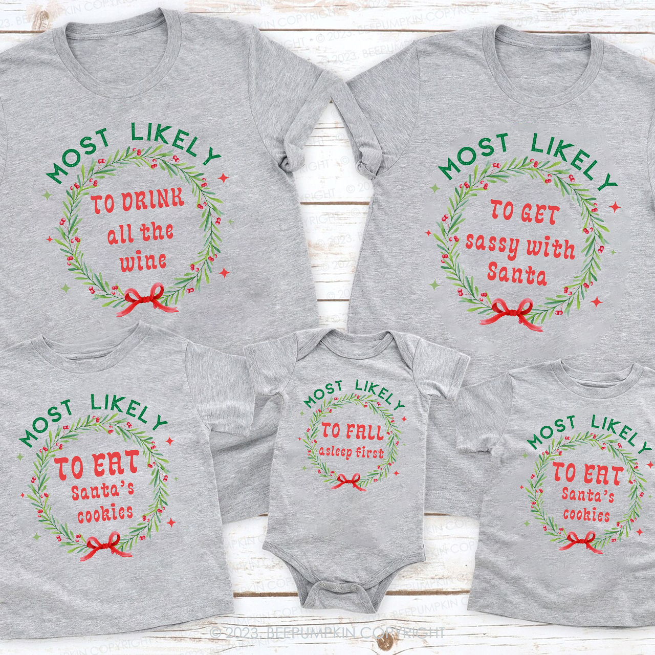 Custom Florals Design Most Likely To Christmas Shirts
