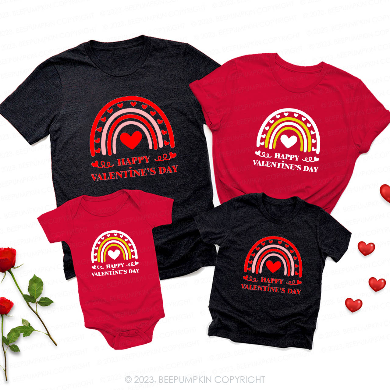 Bridge of Love Happy Valentines Day Love is Shining Family Matching Shirts