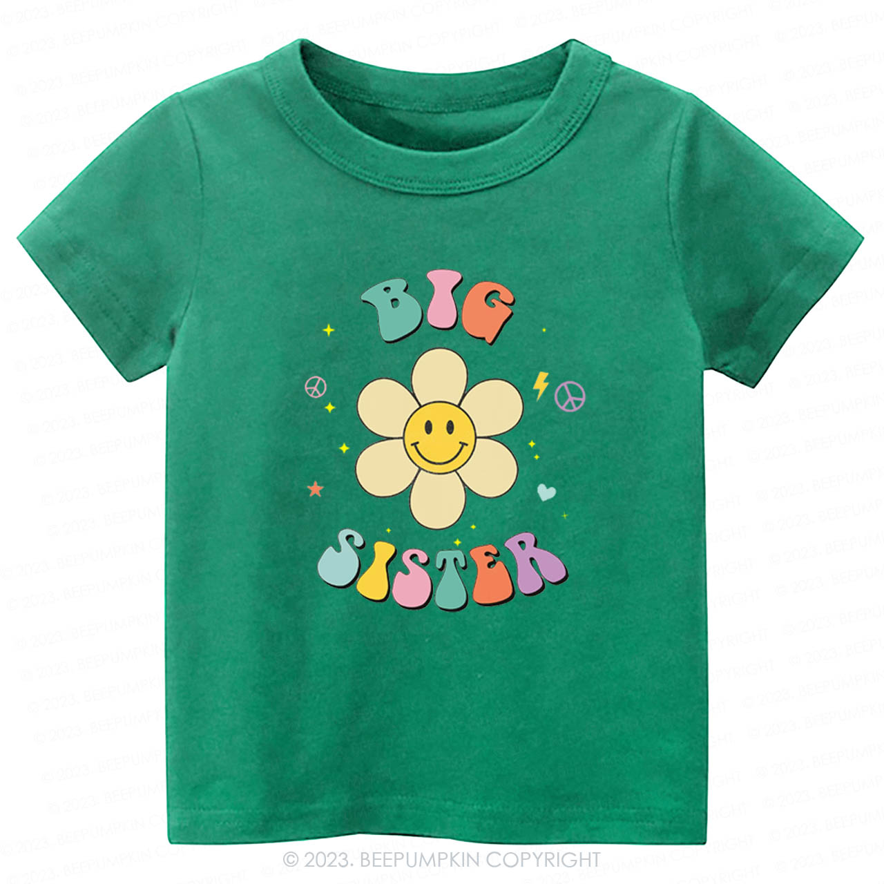 Personalized Smiley Face Flower Sibling -Toddler Tees
