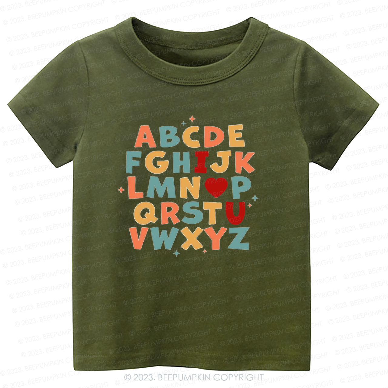 Alphabet I Love You Natural -Toddler Tees