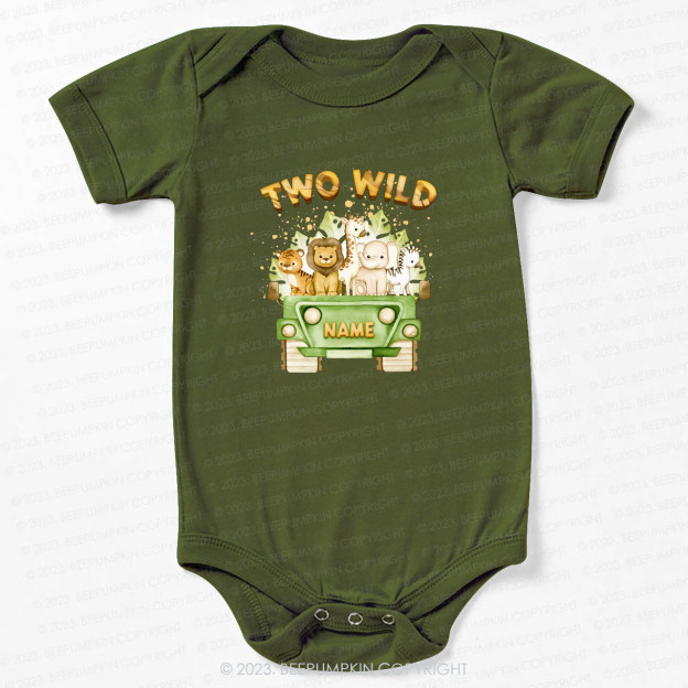 Two Wild Named Safari Bodysuit For Baby