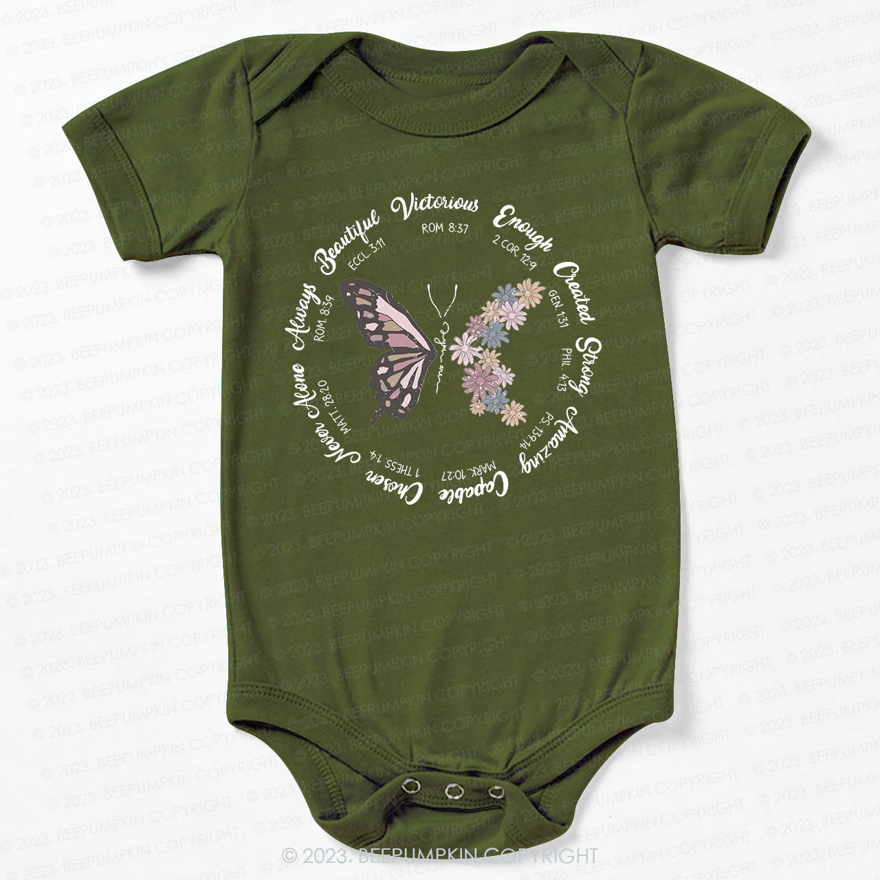 Butterfly Jesus Bible Verse Bodysuit For Baby