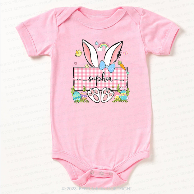 Personalized Name Easter Bunny Bodysuit For Baby
