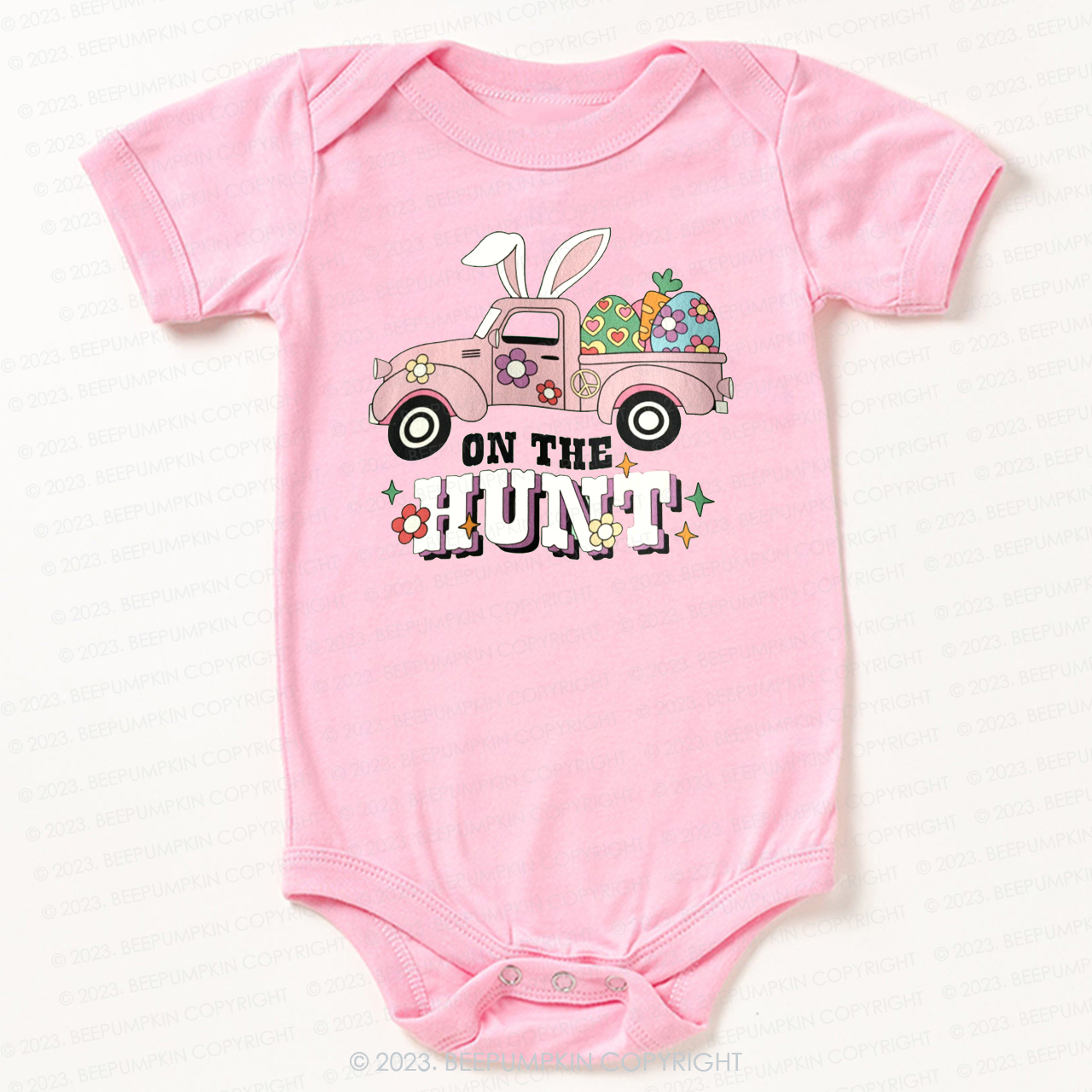 On The Hunt Easter Bunny And Car Bodysuit For Baby