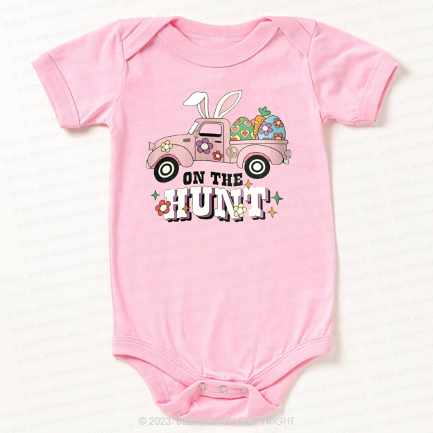 On The Hunt Easter Bunny And Car Bodysuit For Baby