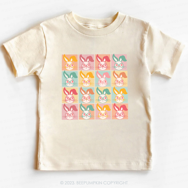 Checkered Bunny Kids Retro -Toddler Tees