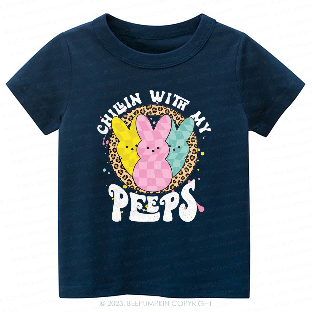 Chillin' with My Peeps Leopard-Toddler Tees