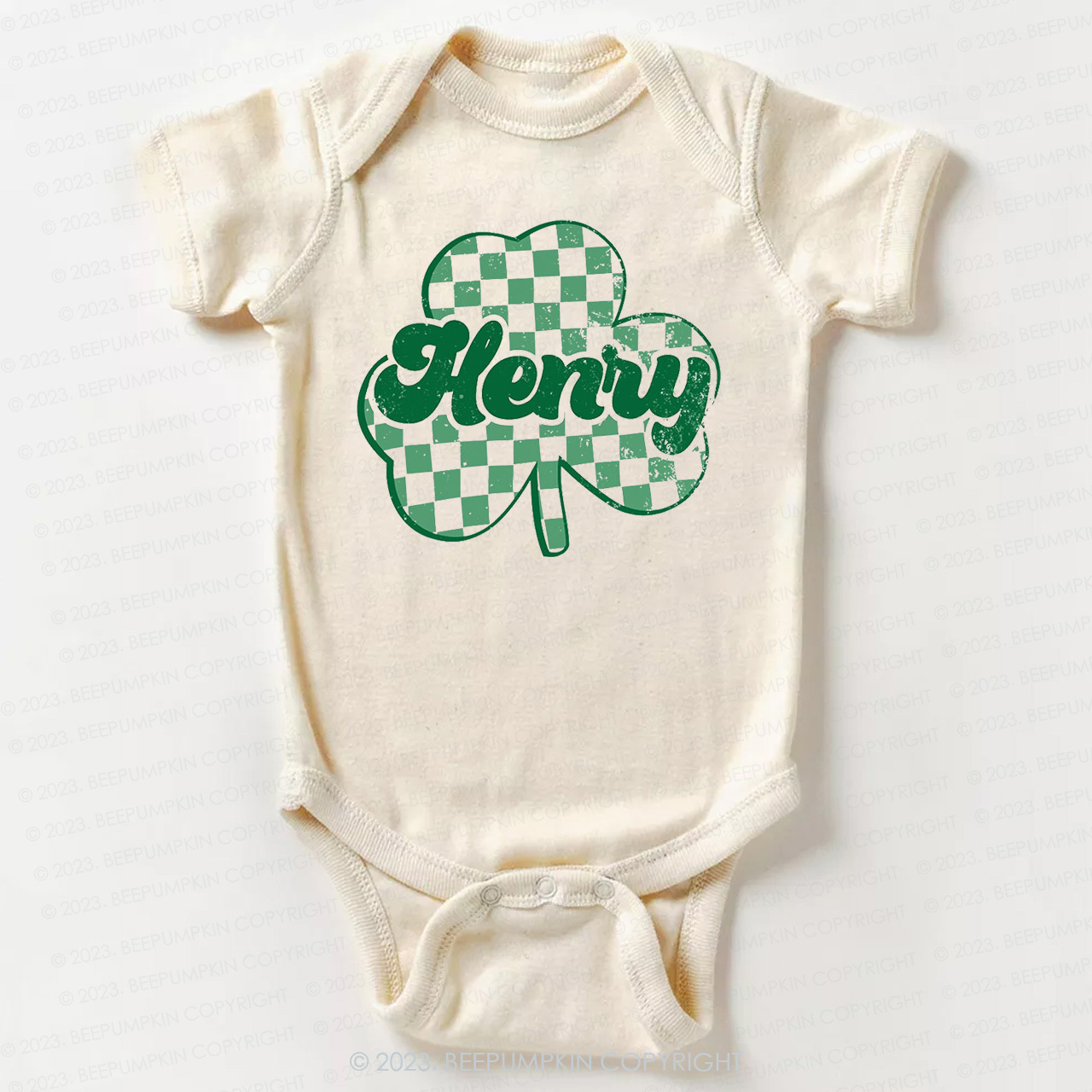 Clover Leaf with Name St.Patricks Day Bodysuit For Baby