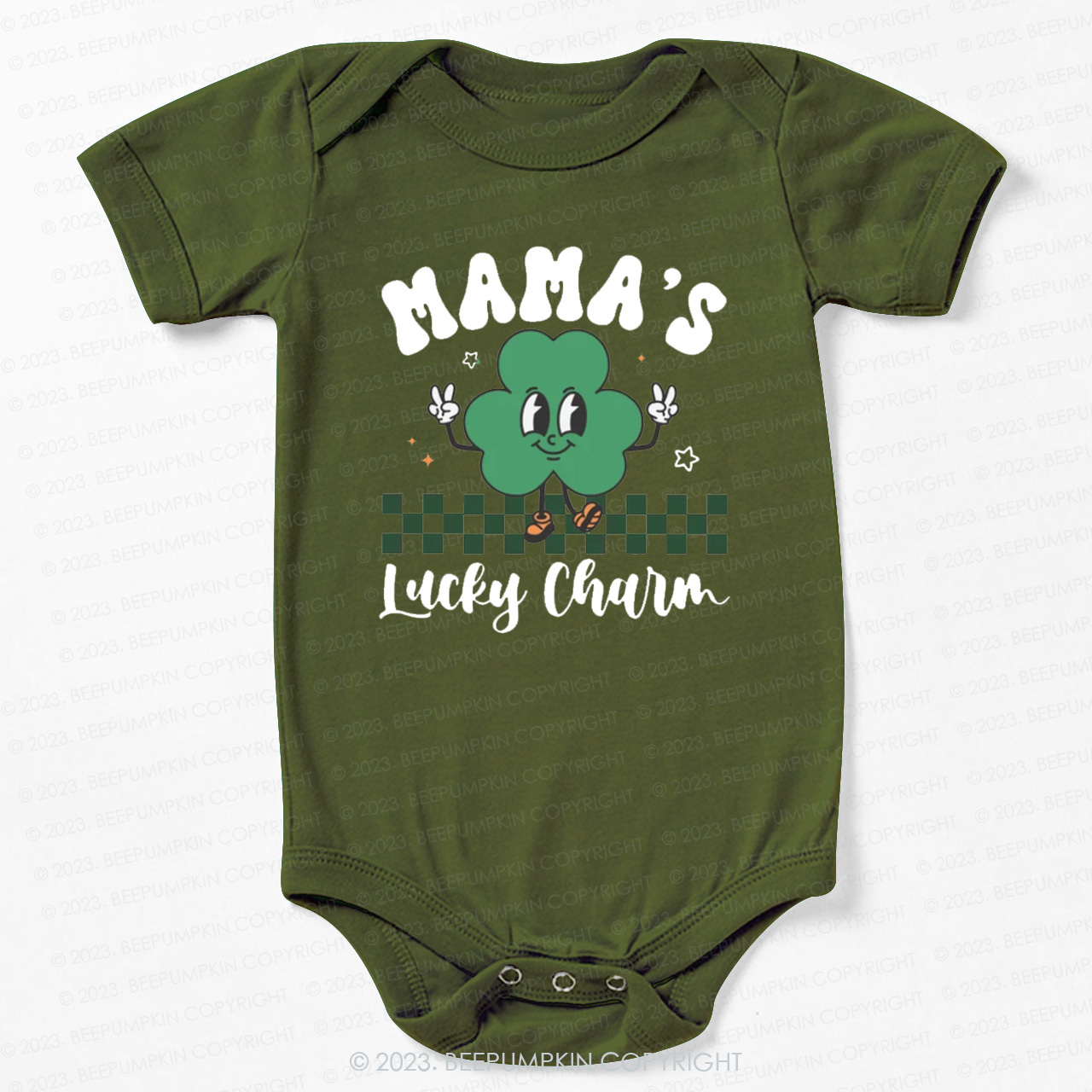 Mama's Lucky Charm St.Patricks Day Bodysuit For Baby