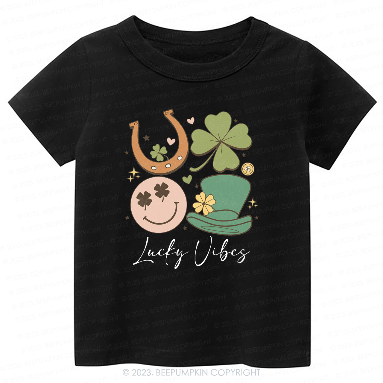 Lucky Vibes St.Patricks Day-Toddler&Kids Tees