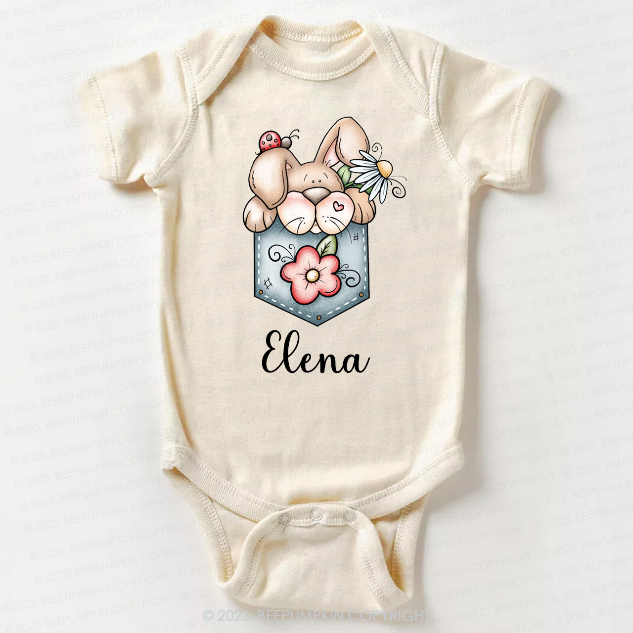 Pocket Bunny Hoppy Easter Bodysuit For Baby