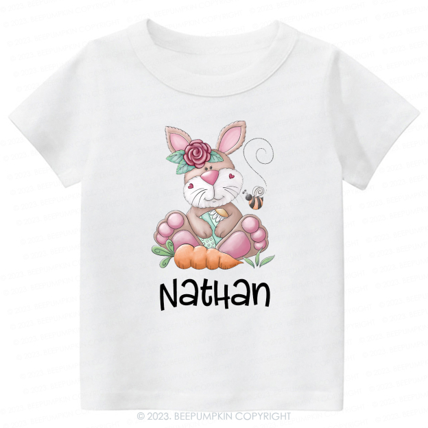 Personalized Spring Happy Bunny Easter Toddler Tees