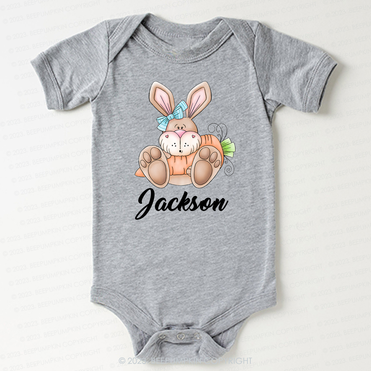 Spring Bunny Rabbit with Carrot Easter Bodysuit For Baby