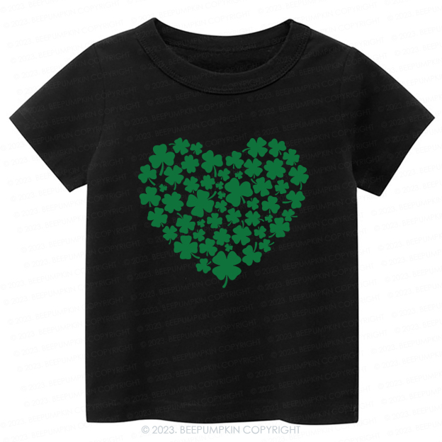 Shamrock Heart St.Patricks Day-Toddler&Kids Tees
