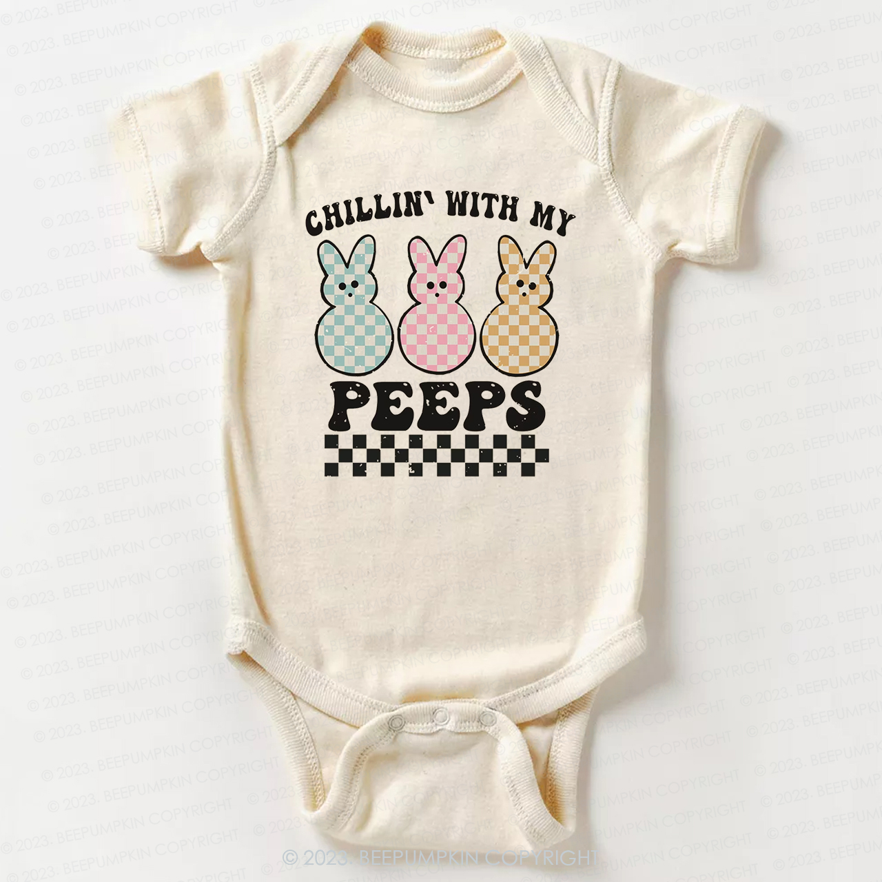 Chillin' With My Peeps Retro Kids Easter Bodysuit For Baby