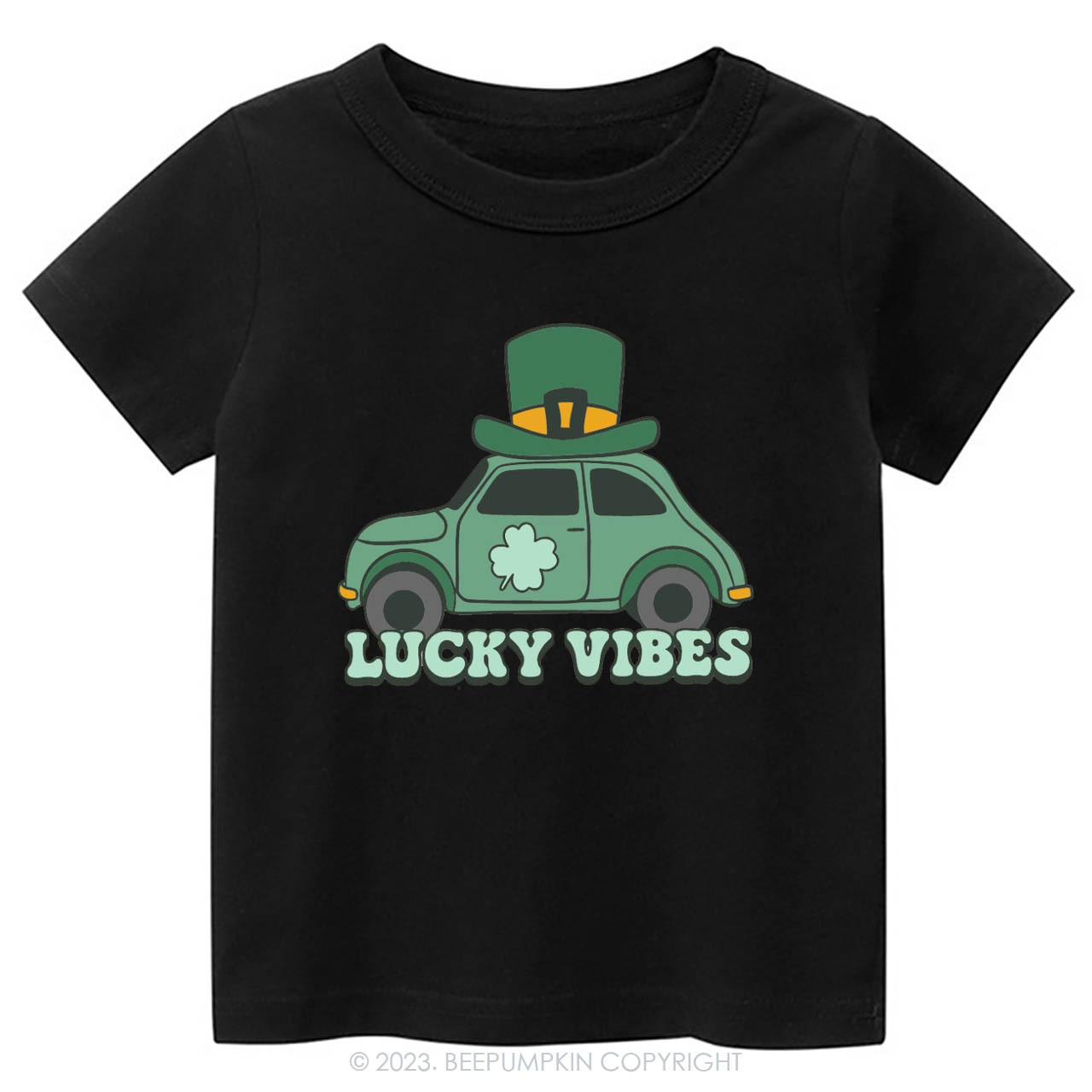 Lucky Vibes Car St.Patricks Day -Toddler Tees