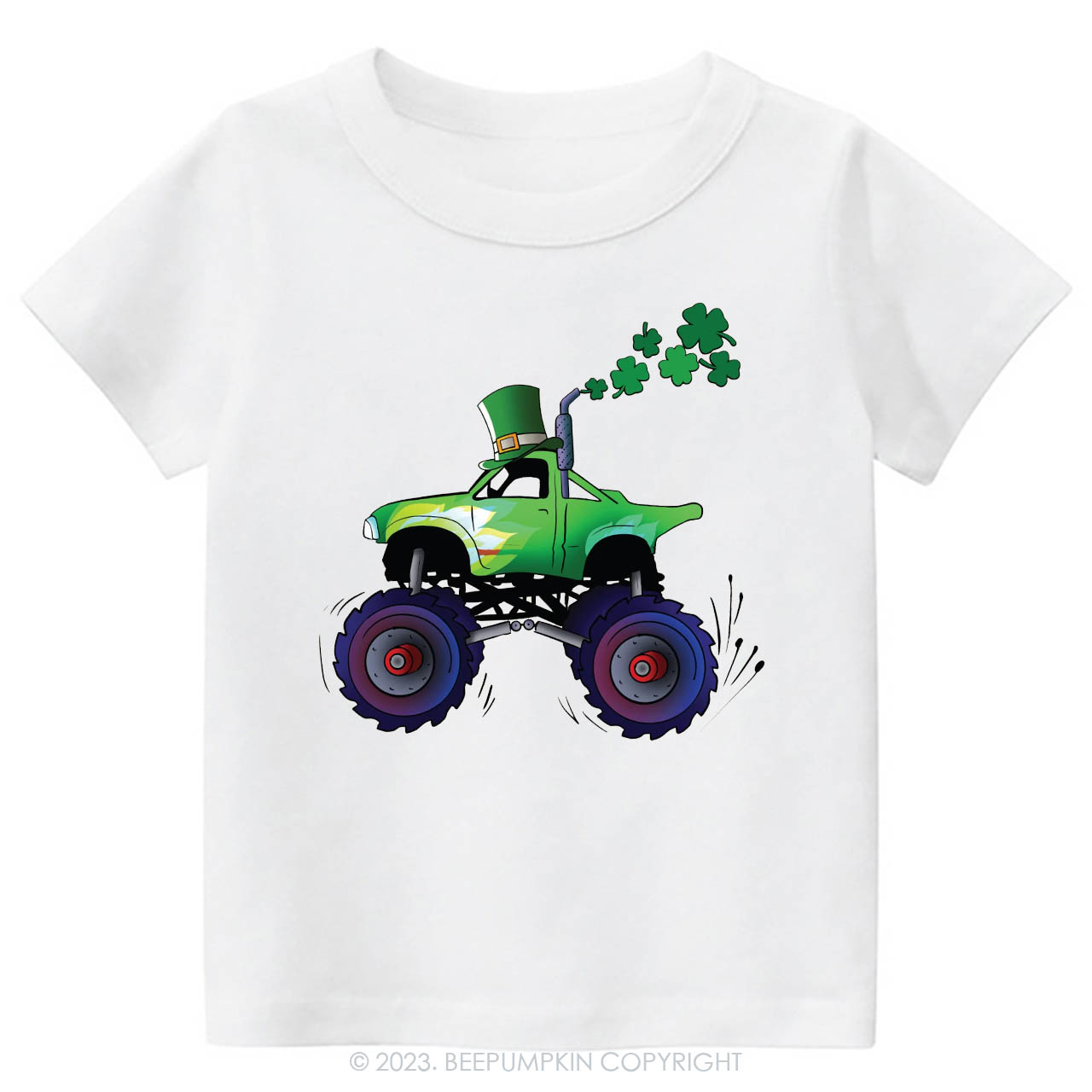 Monster Truck Crusher St.Patricks Day -Toddler Tees