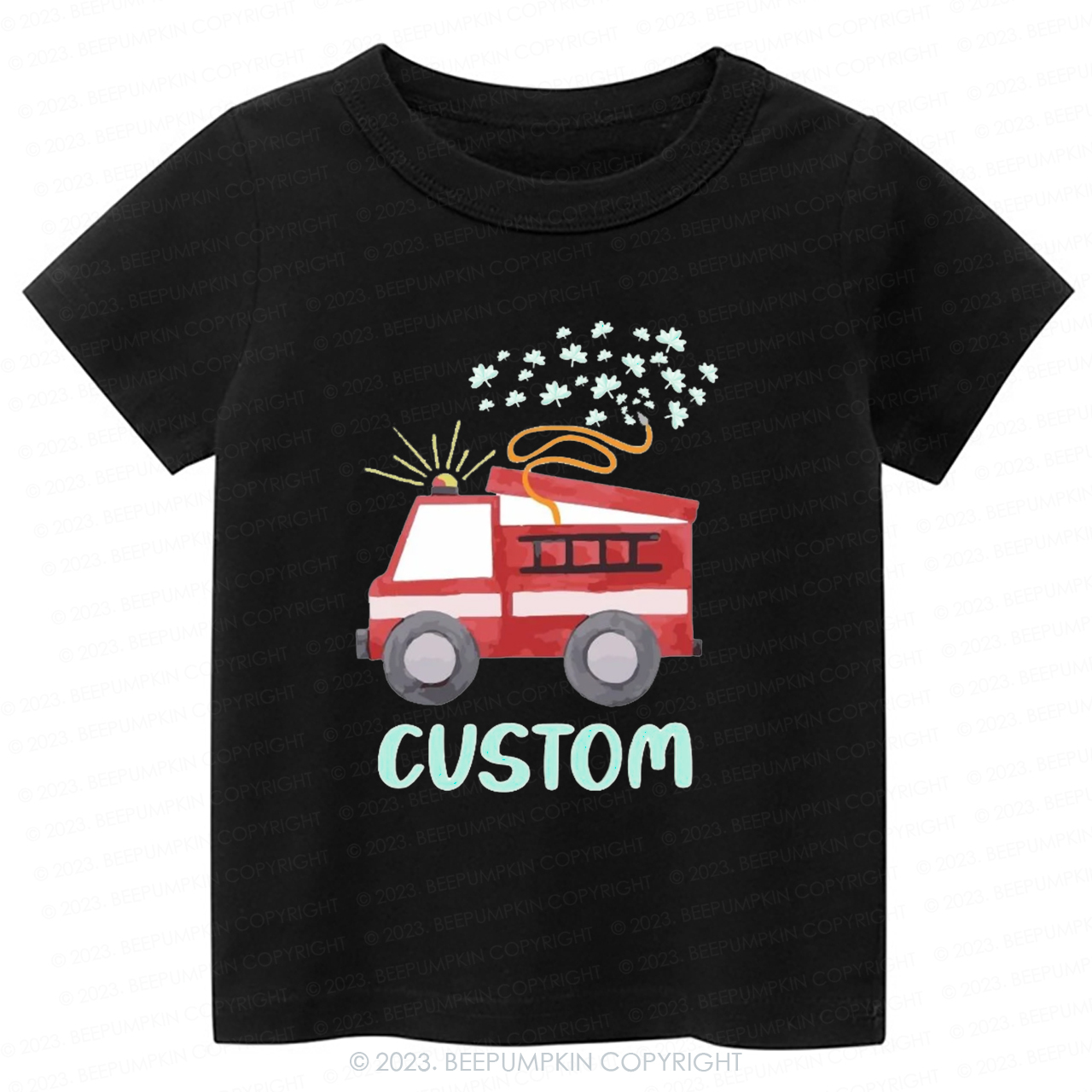 Firetruck Shamrock St.Patricks Day -Toddler Tees
