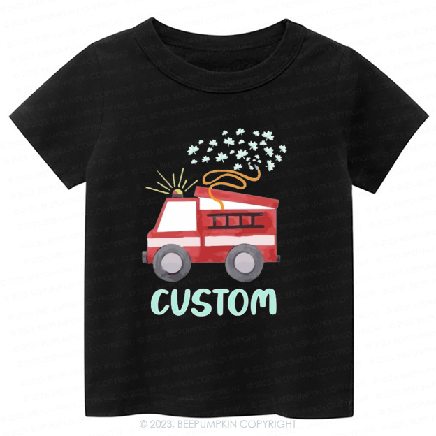 Firetruck Shamrock St.Patricks Day -Toddler Tees