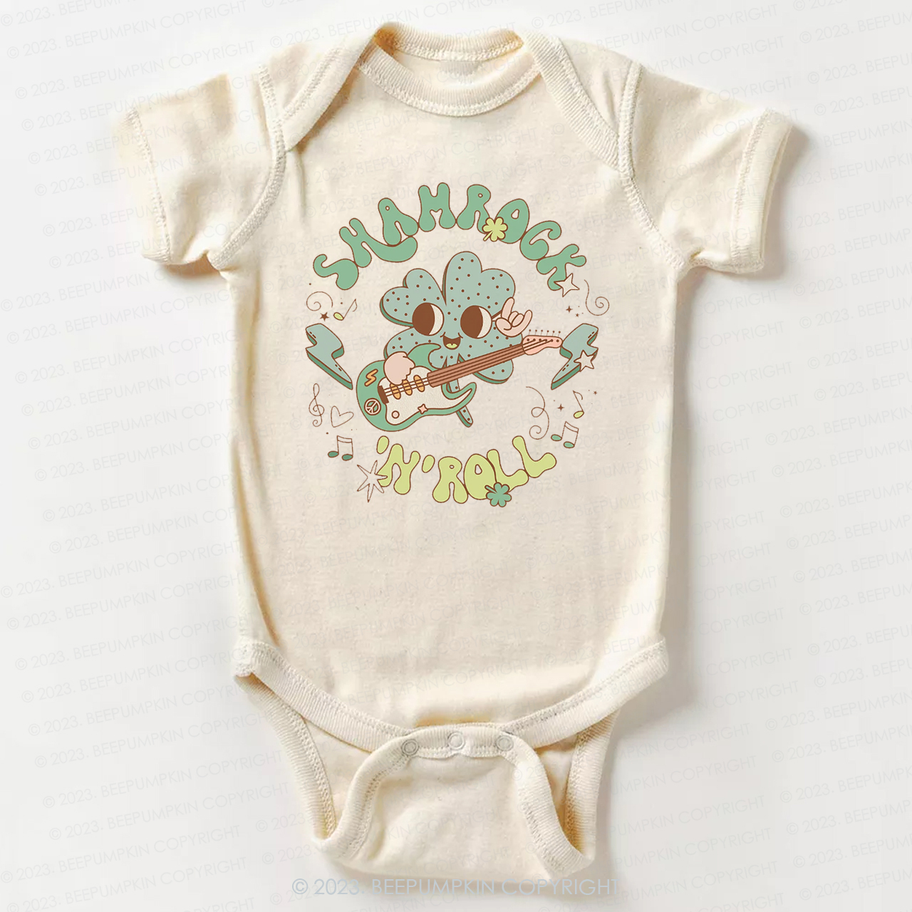 Shamrock N' Roll St.Patricks Day Bodysuit For Baby