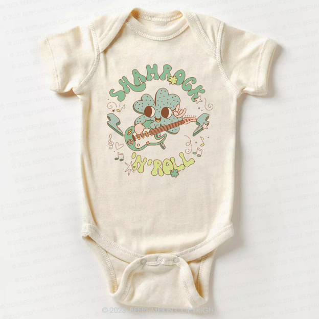 Shamrock N' Roll St.Patricks Day Bodysuit For Baby