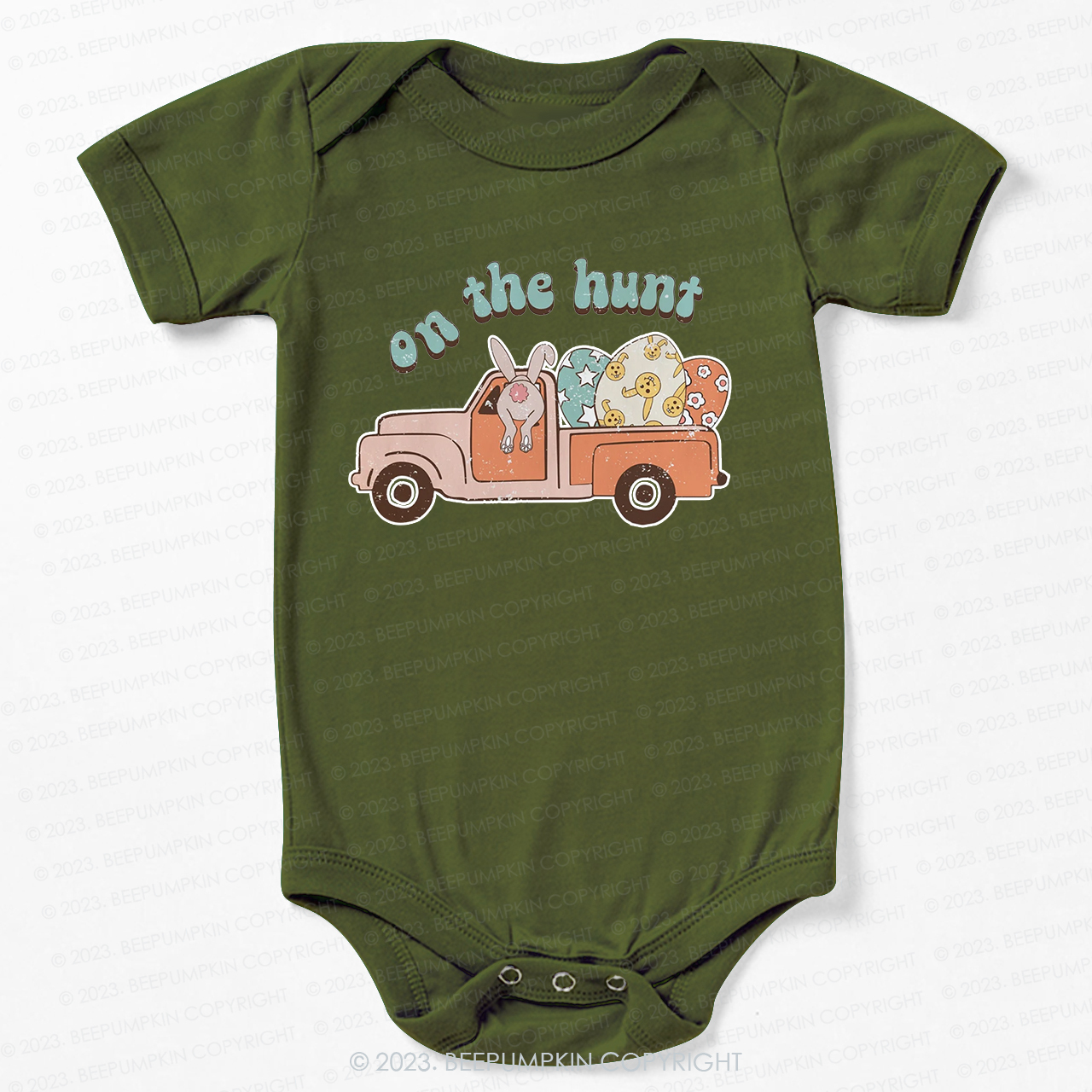 On the Hunt Easter Groovy Bodysuit For Baby