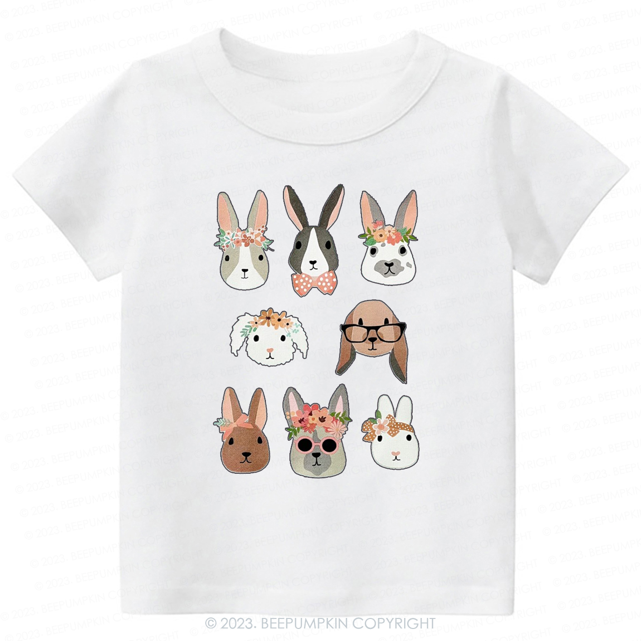 Cute Girl Bunny And Dog Easter Bunny-Toddler Tees