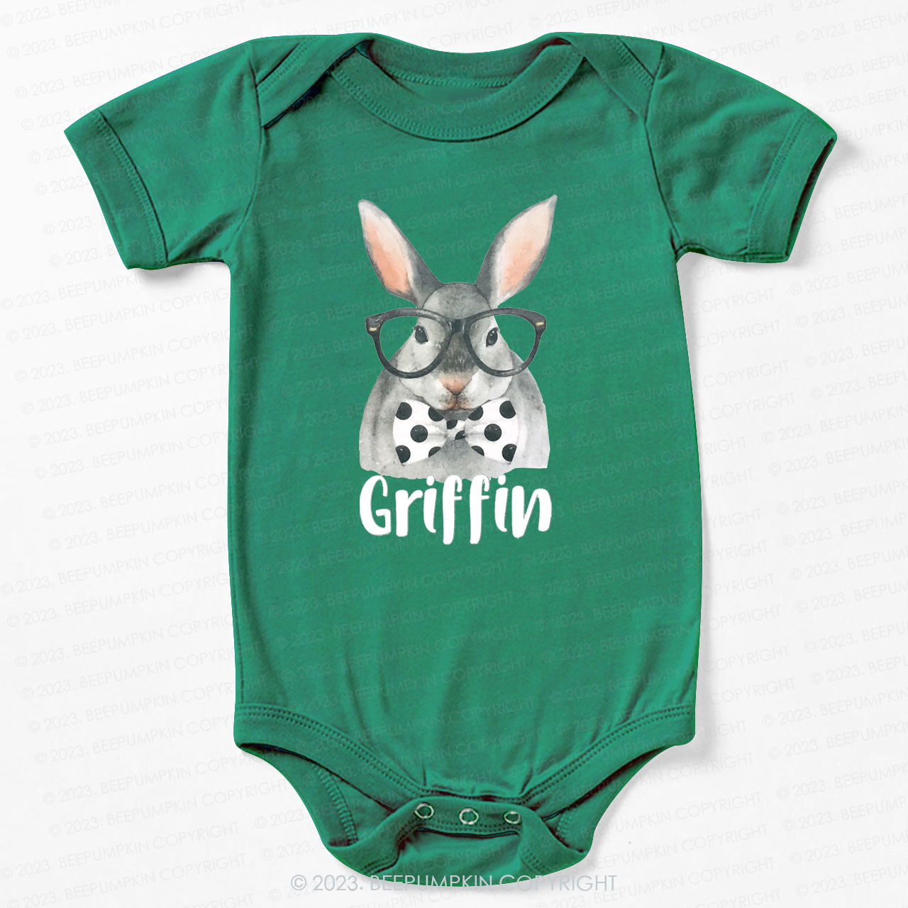 Personalized Easter Raglan Hipster Bunny Bodysuit For Baby