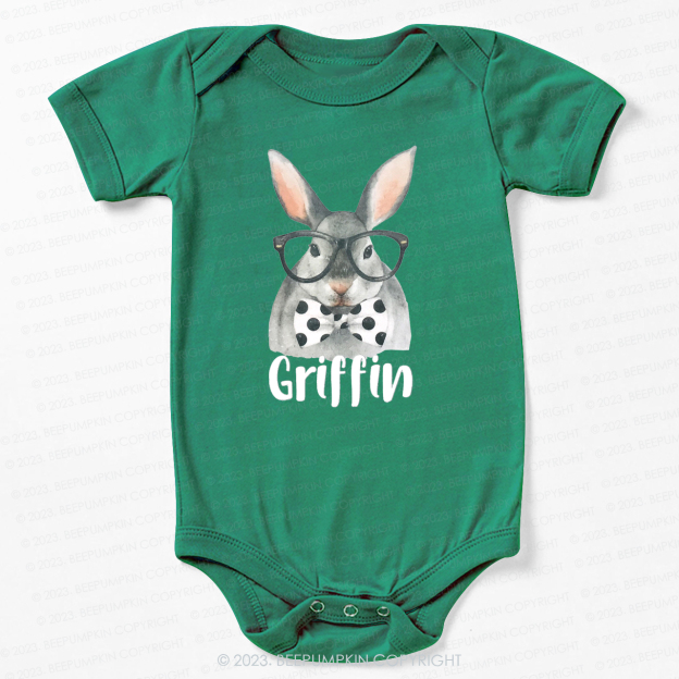 Personalized Easter Raglan Hipster Bunny Bodysuit For Baby