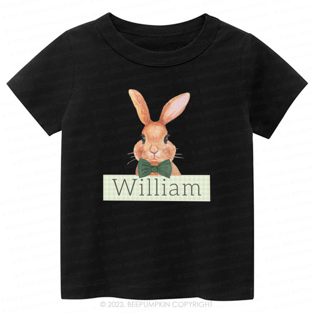 Easter Bunny Green Gingham Name -Toddler Tees