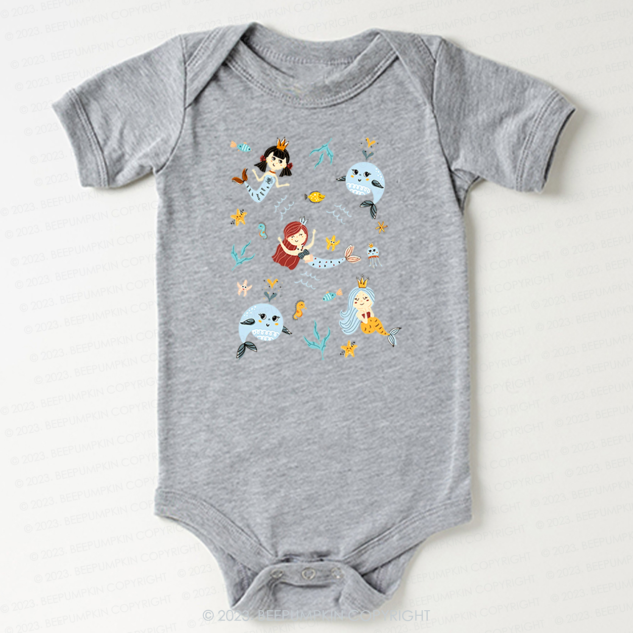 Cute Mermaid  Girl Beach Bodysuit For Baby