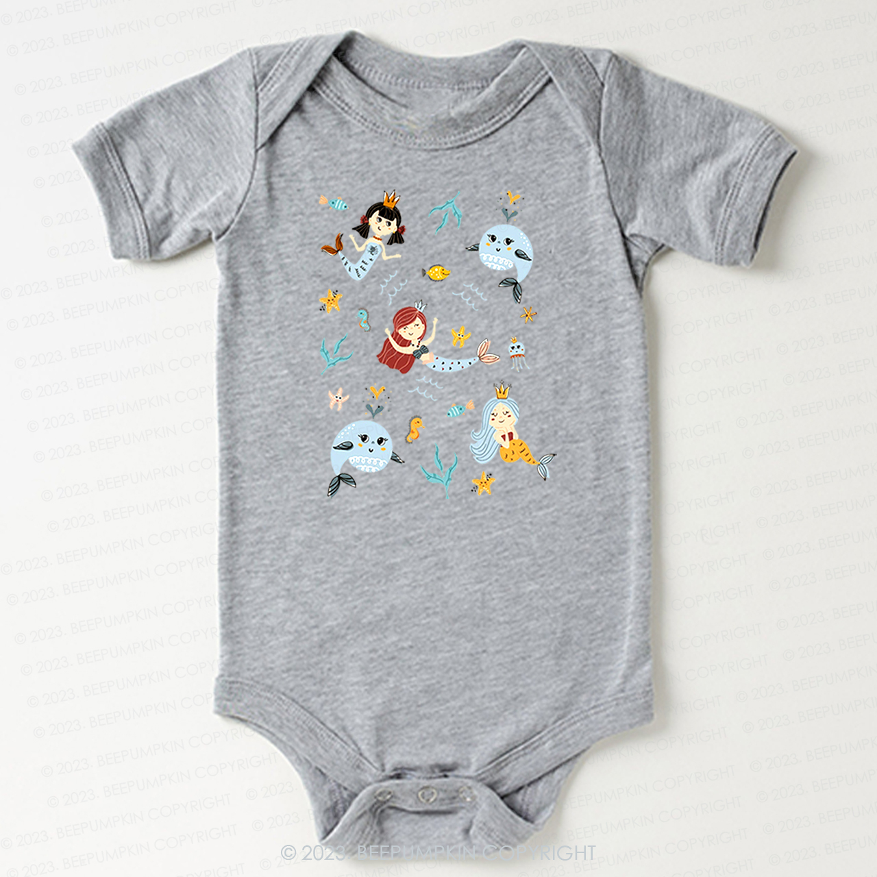 Cute Mermaid  Girl Beach Bodysuit For Baby