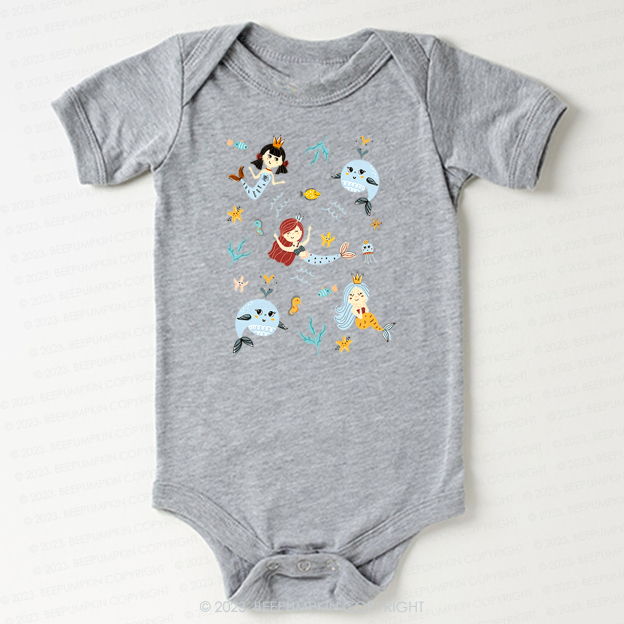 Cute Mermaid  Girl Beach Bodysuit For Baby