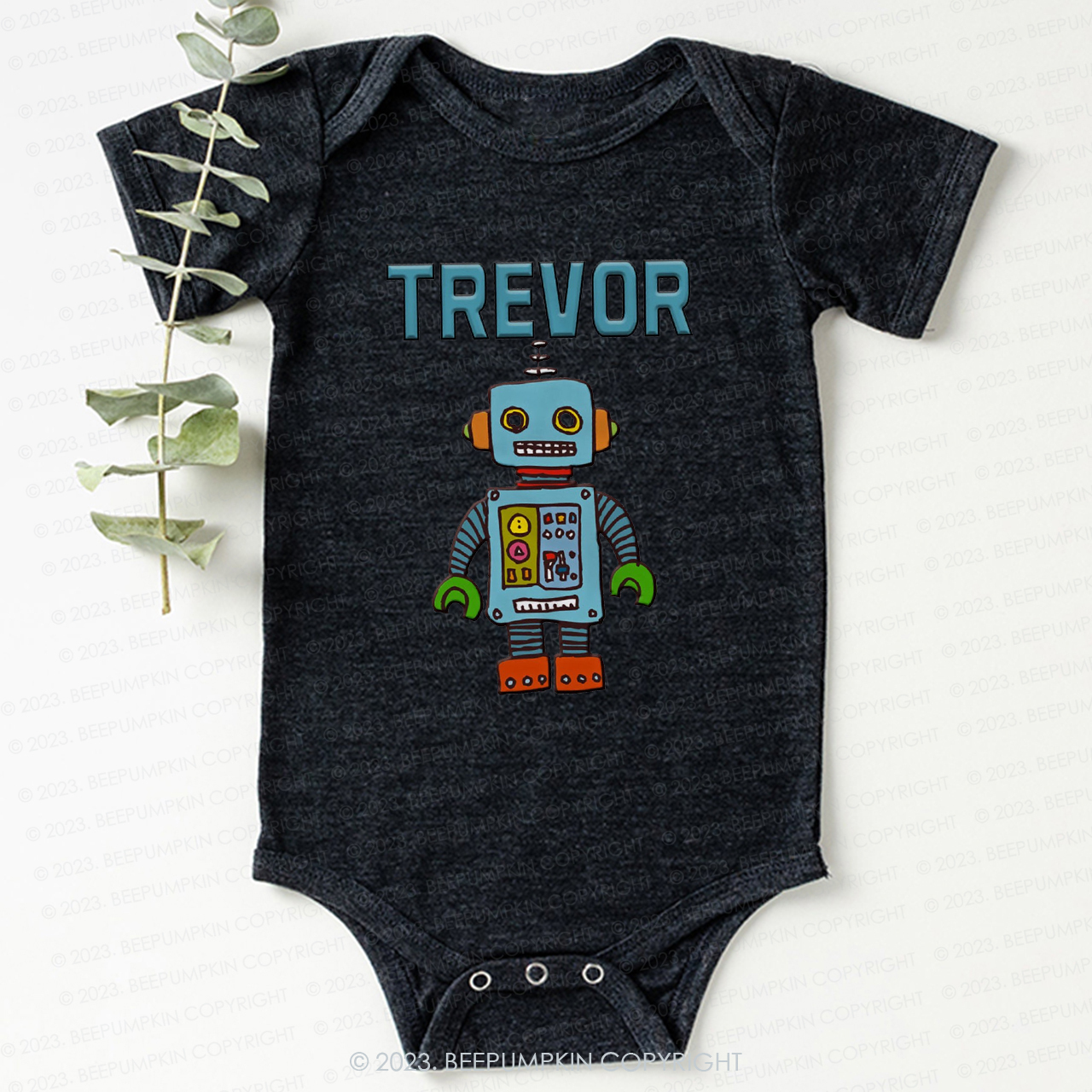 Personalized Robot Theme Bodysuit For Baby