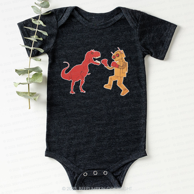 Kids Dinosaur Vs Robot Bodysuit For Baby