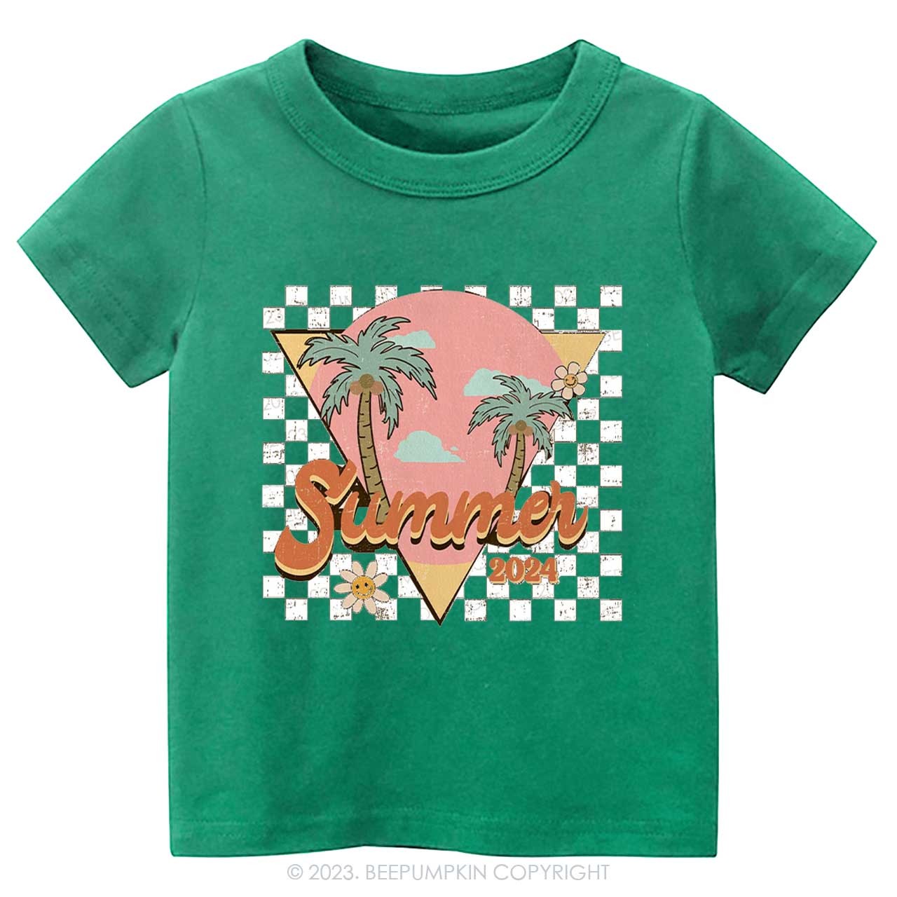 Retro Summer 2024 Palm Tree Kids Shirt