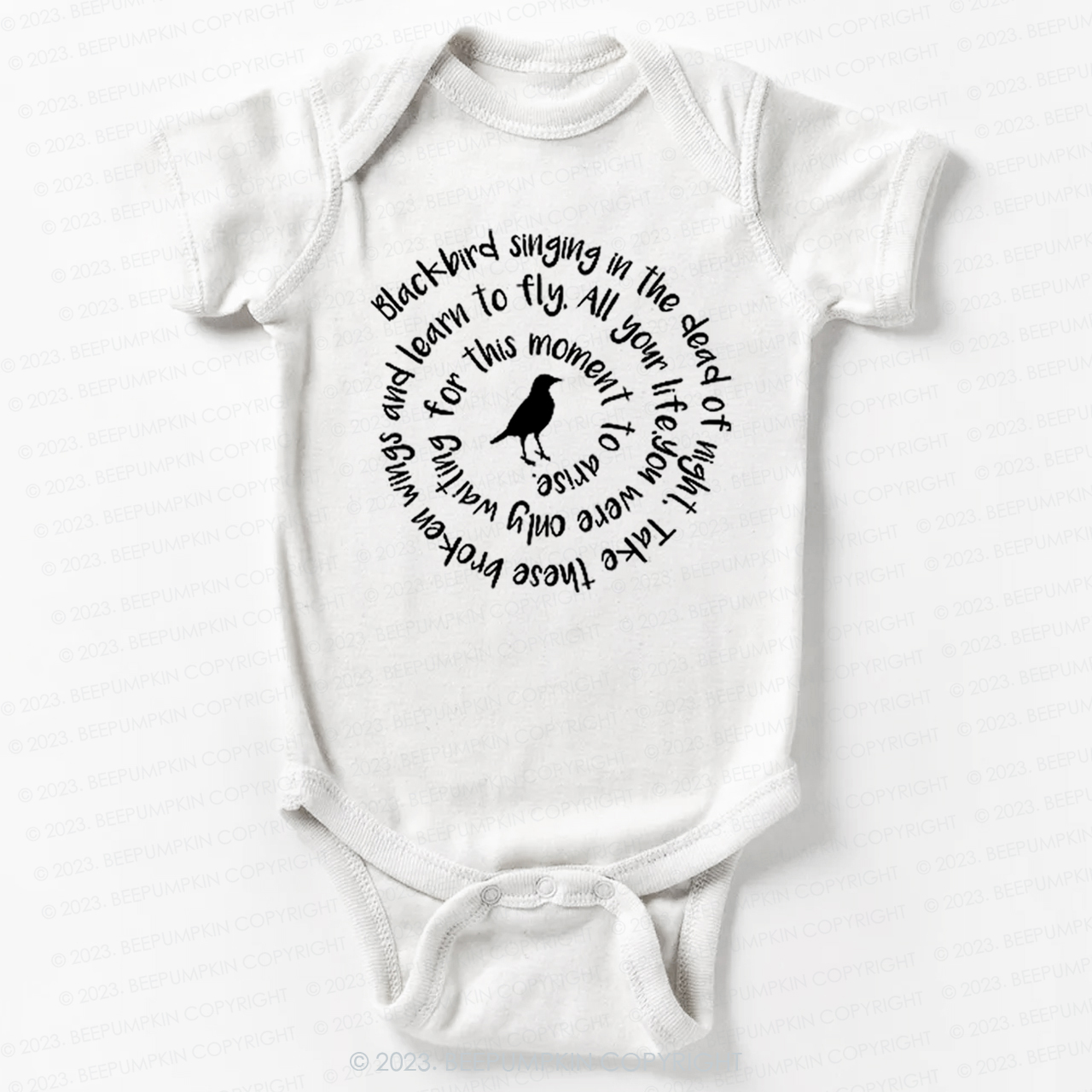 Blackbird Singing In The Dead Of Night Bodysuit For Baby 7
