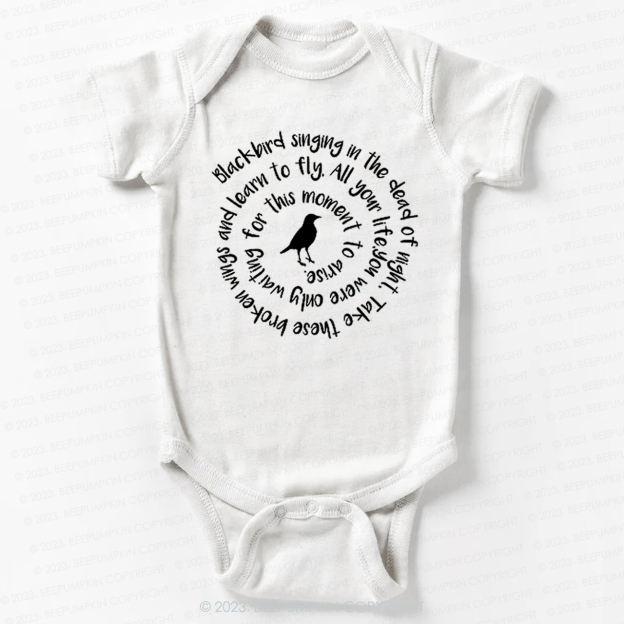 Blackbird Singing In The Dead Of Night Bodysuit For Baby 7