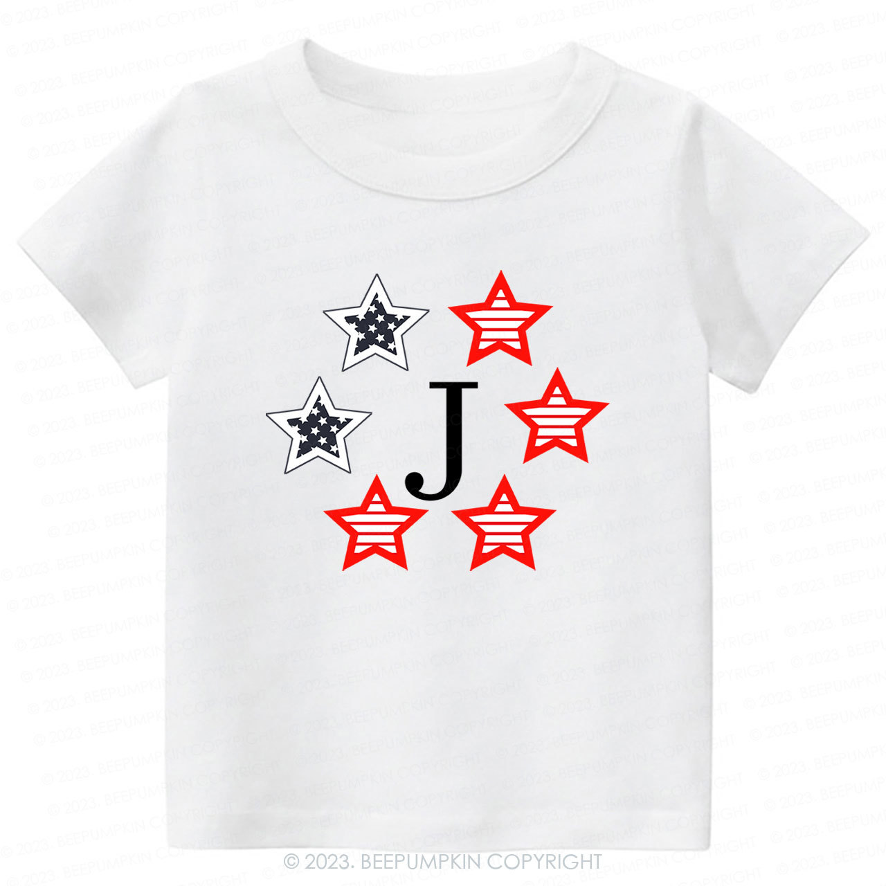 Monogrammed Embroidered Stars Shirt For Kids