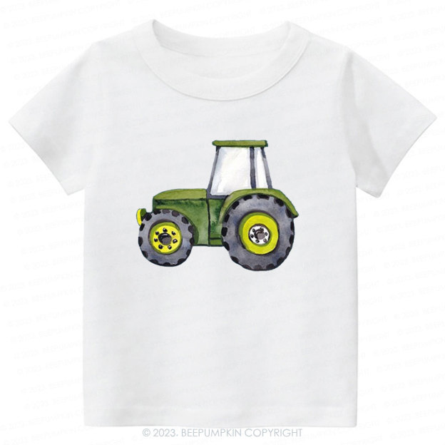 Cute Tractor Lover Shirt For Kids