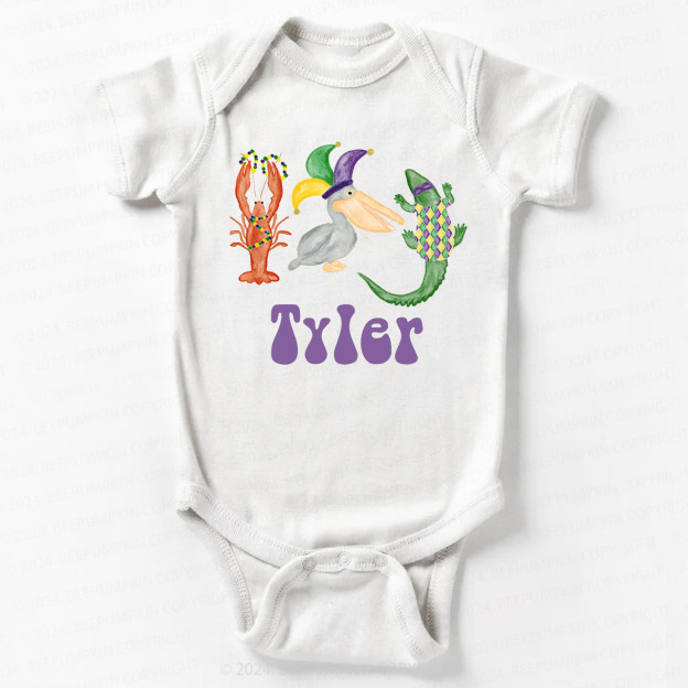 Personalized Mardi Gras Bodysuit For Baby 