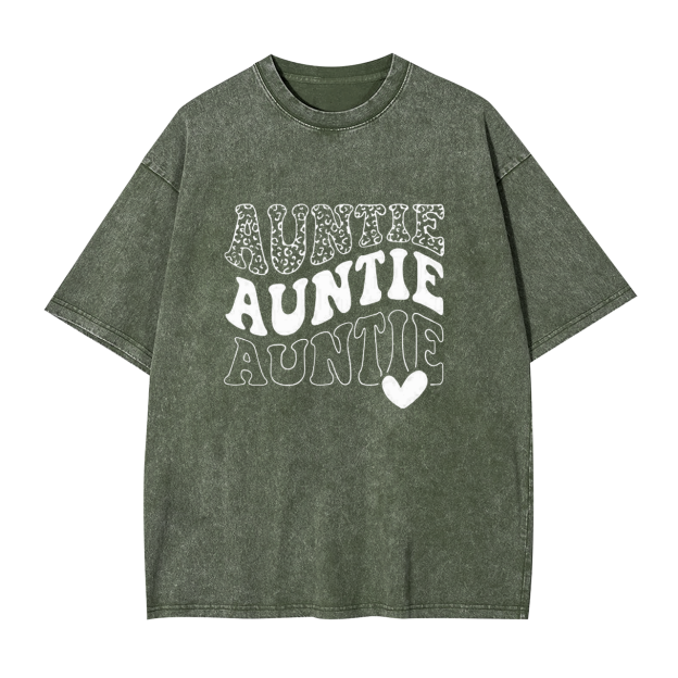  Cool Auntie leopard Aunt Washed Tees